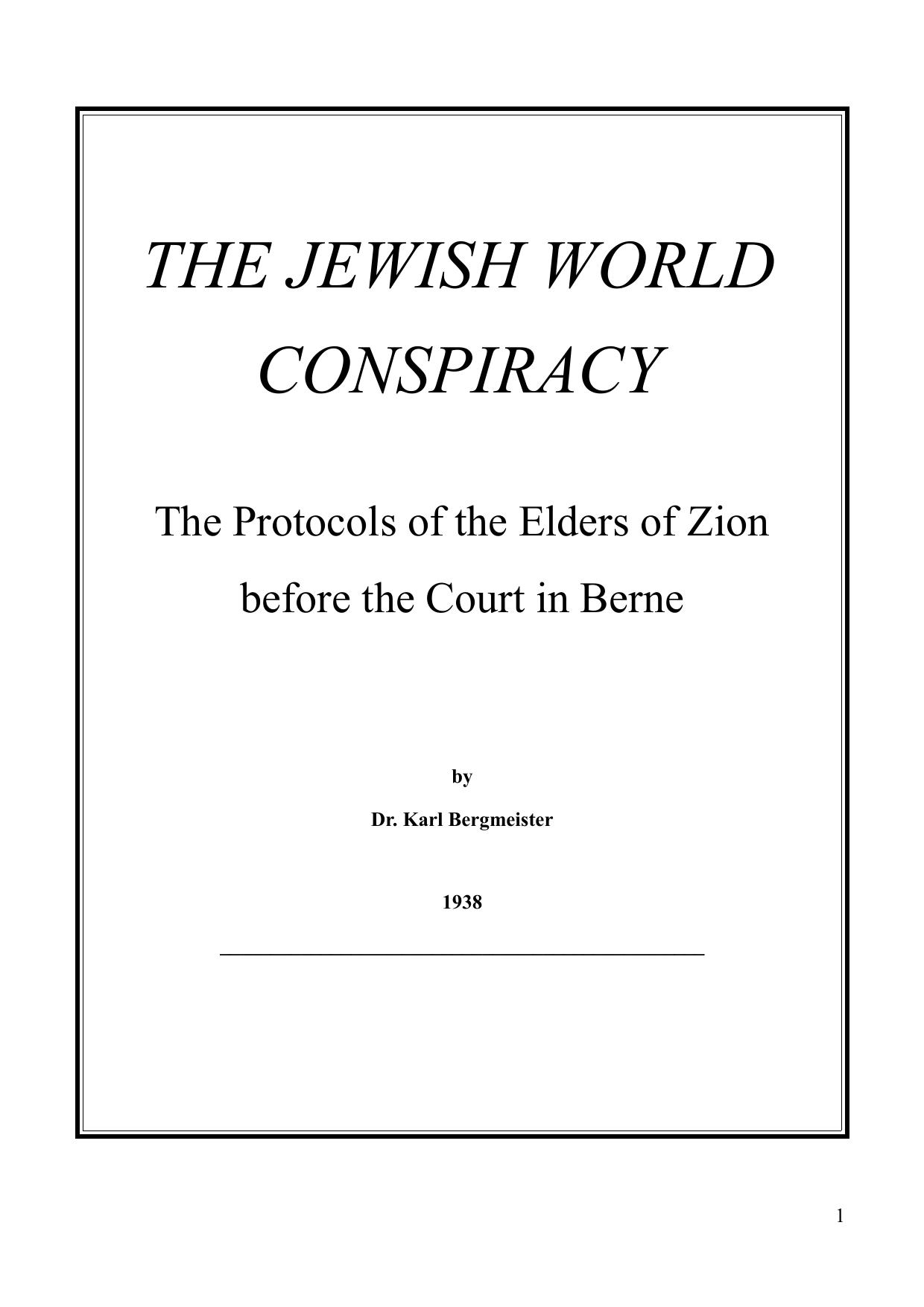 Karl Bergmeister - The Jewish World Conspiracy by Karl Bergmeister