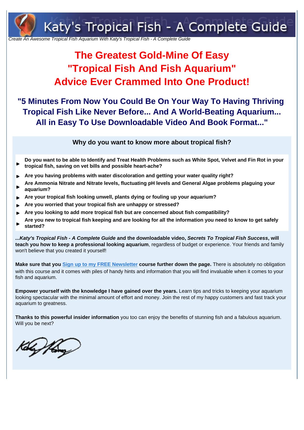 Katys Tropical Fish - A Complete Guide. by Best of Kuszter's Collection