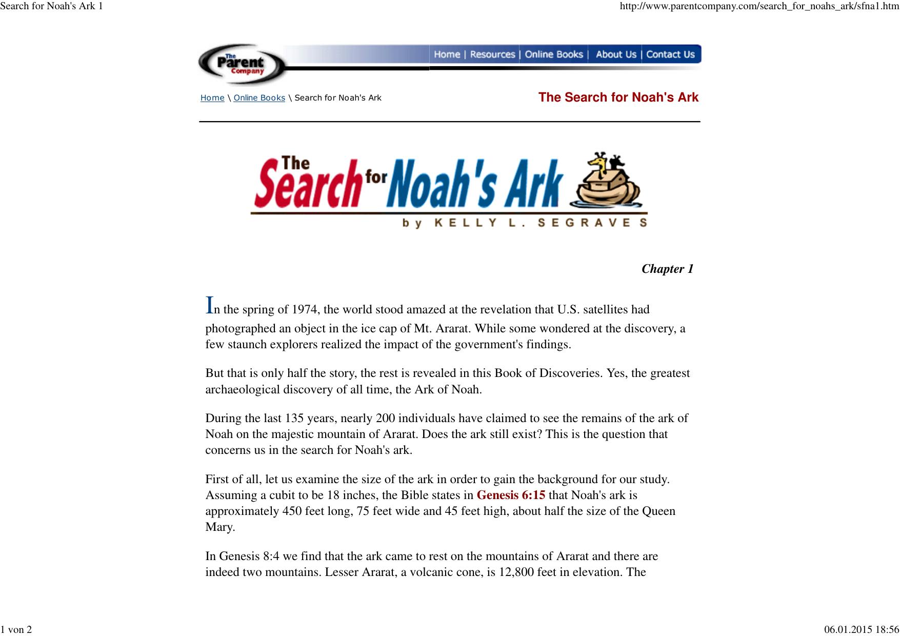 Kelly L. Segraves The Search for Noah's Ark by Unknown
