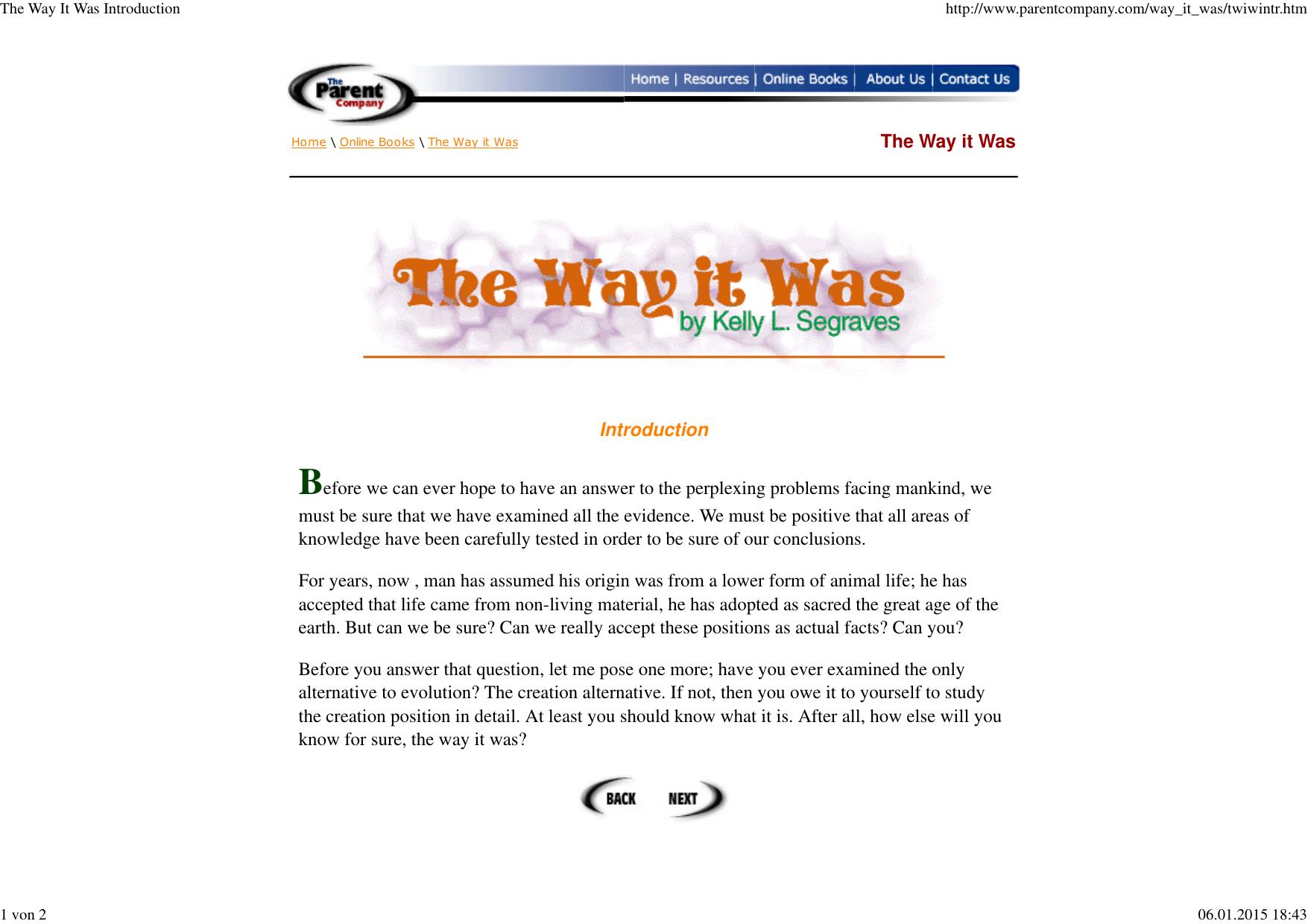 Kelly L. Segraves The Way it Was by Unknown