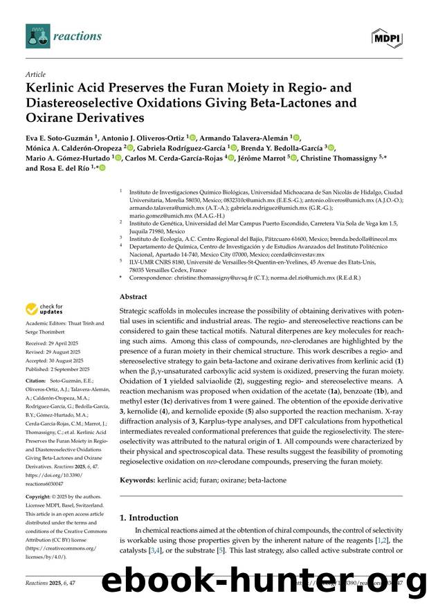 Kerlinic Acid Preserves the Furan Moiety in Regio- and Diastereoselective Oxidations Giving Beta-Lactones and Oxirane Derivatives by unknow