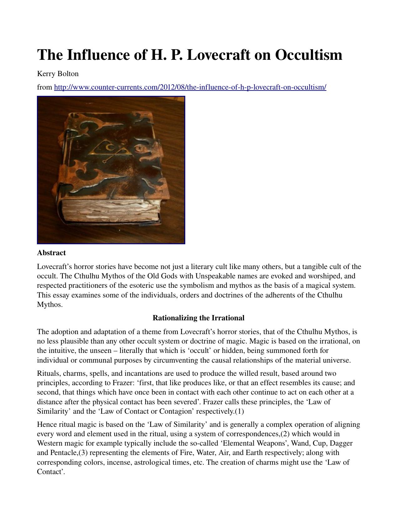 Kerry Bolton Lovecraft Occultism by daniel
