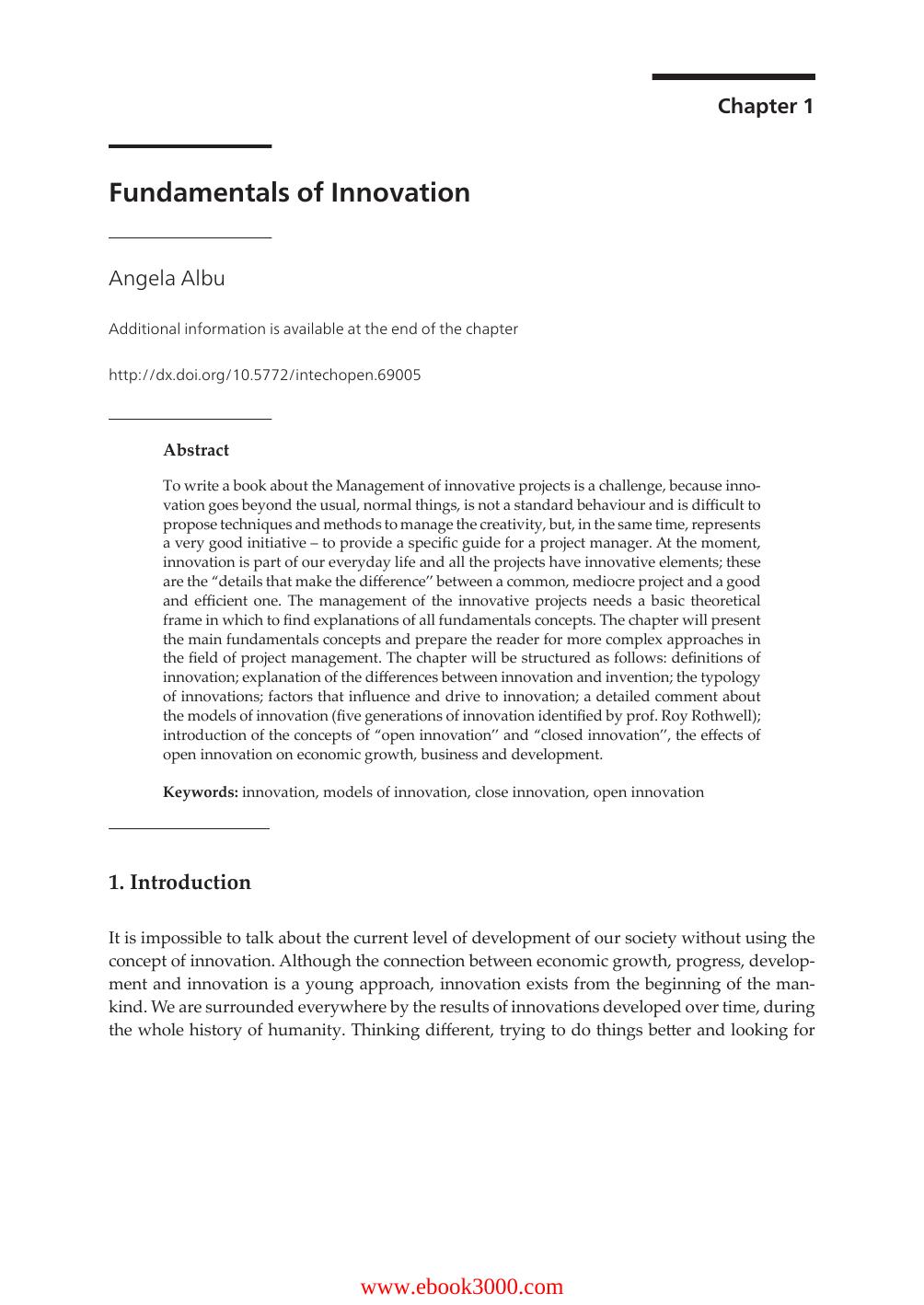 Key Issues for Management of Innovative Projects by Unknow