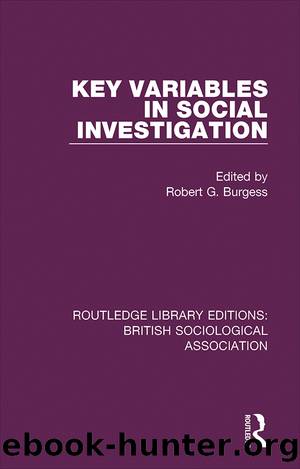 Key Variables in Social Investigation by Robert Burgess