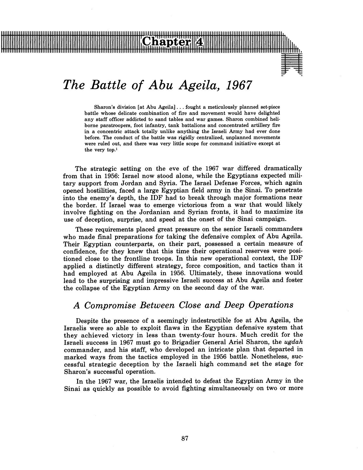 Key to the Sinai, the Battles for Abu Agelia in the - and - Arab Israeli Wars by George W. G