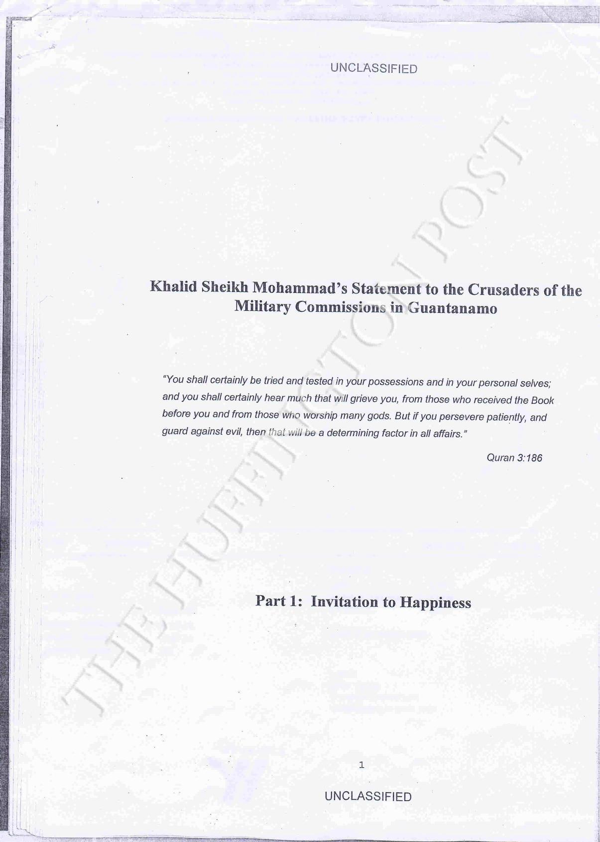 Khalid Sheikh Mohammadâs Statement to the Crusaders of the Military Commissions in Guantanamo by Khalid Sheikh Mohammad