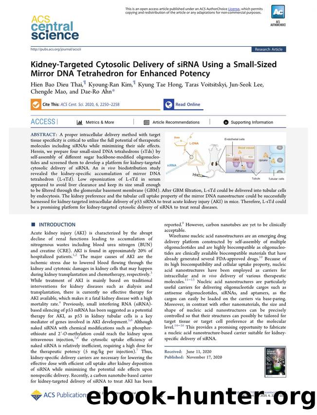 Kidney-Targeted Cytosolic Delivery of siRNA Using a Small-Sized Mirror DNA Tetrahedron for Enhanced Potency by unknow
