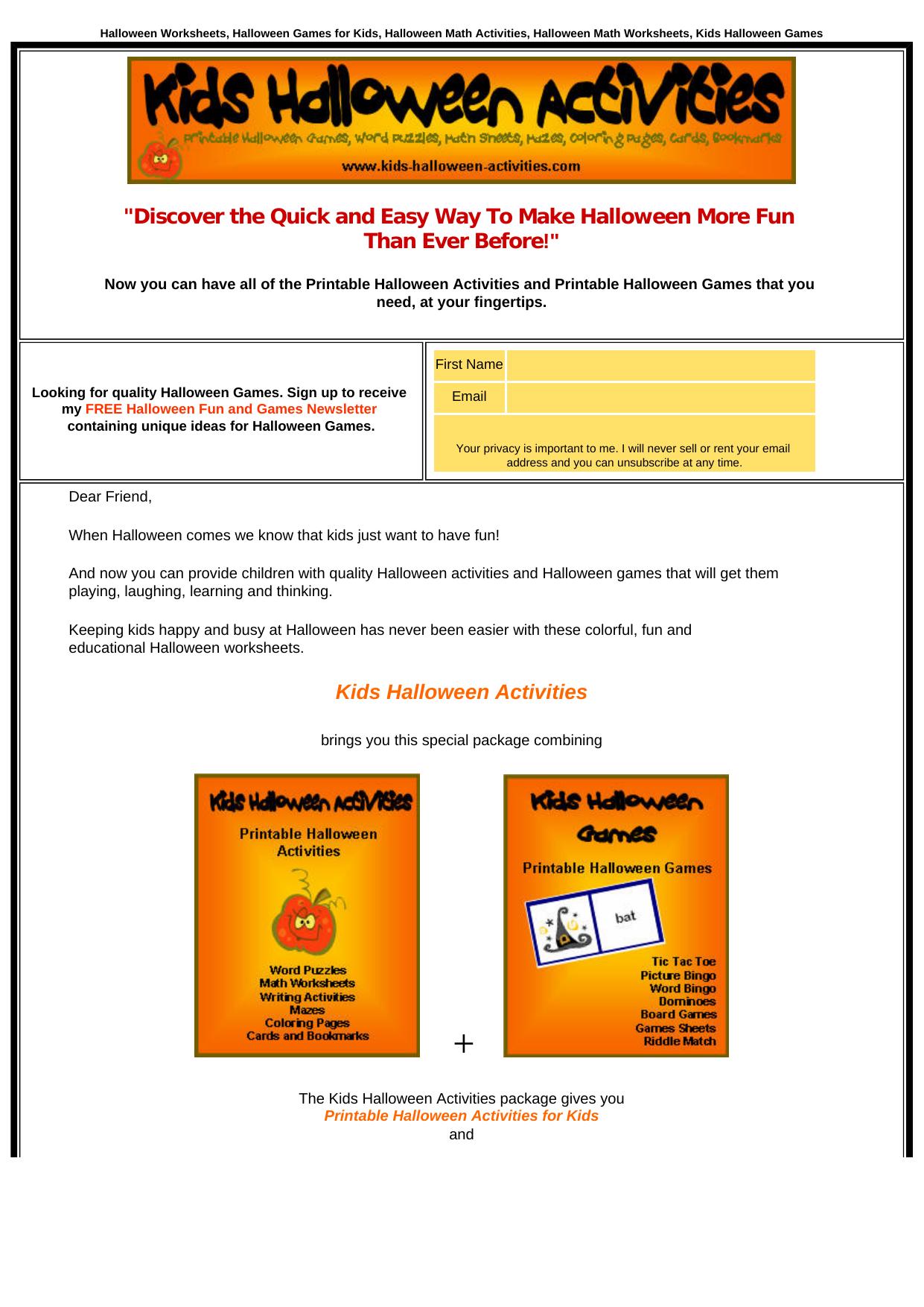 Kids Halloween Activities. by Best of Kuszter's Collection