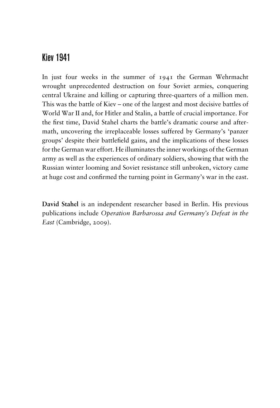 Kiev 1941: Hitler's Battle for Supremacy in the East by David Stahel