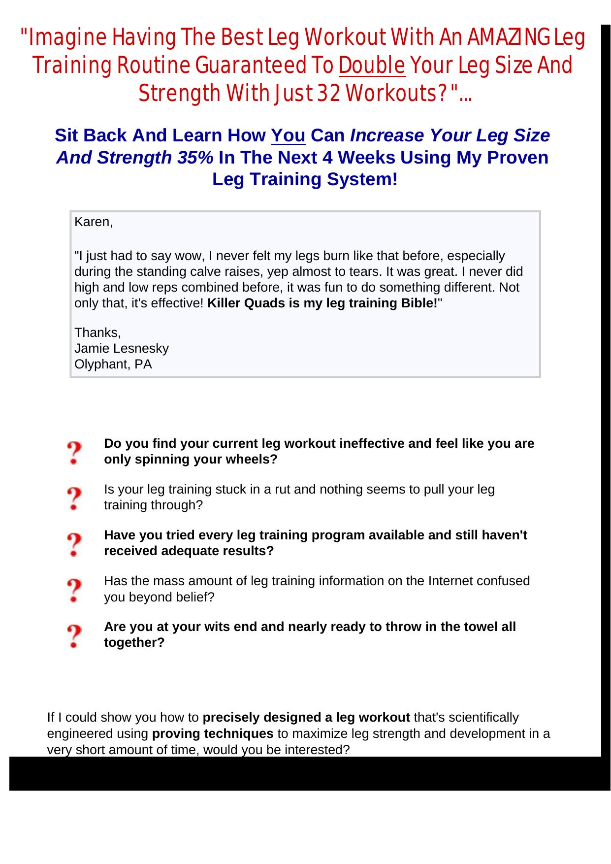 Killer Quads - Advanced Leg Training System. by Best of Kuszter's Collection