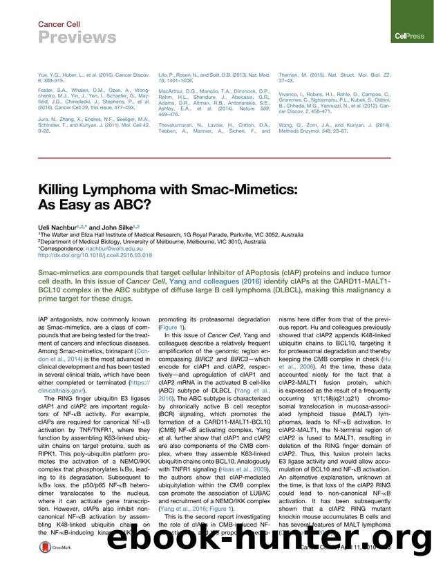 Killing Lymphoma with Smac-Mimetics: As Easy as ABC? by Ueli Nachbur & John Silke