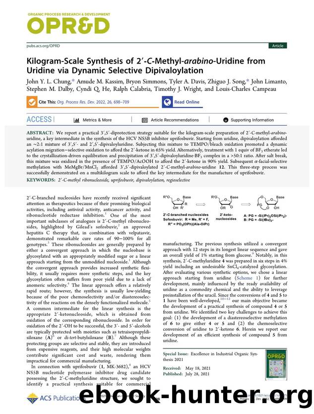 Kilogram-Scale Synthesis of 2â²-C-Methyl-arabino-Uridine from Uridine via Dynamic Selective Dipivaloylation by unknow