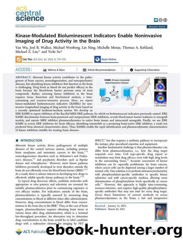 Kinase-Modulated Bioluminescent Indicators Enable Noninvasive Imaging of Drug Activity in the Brain by unknow
