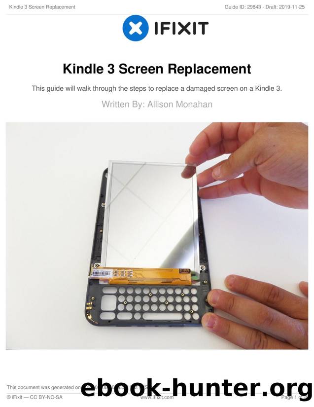 Kindle 3 Screen Replacement by Unknown