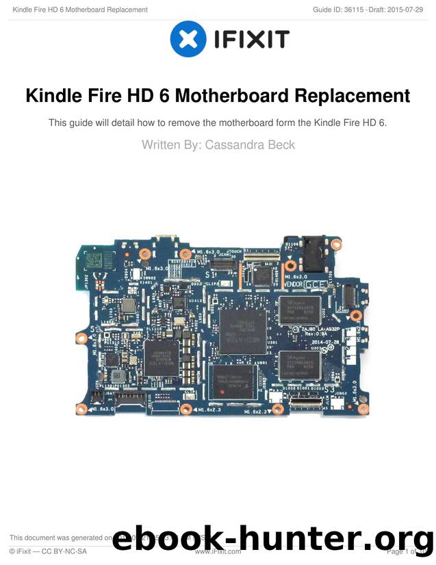 Kindle Fire HD 6 Motherboard Replacement by Unknown