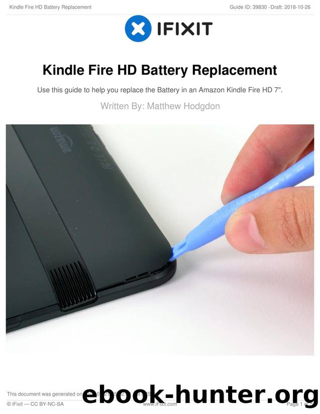 Kindle Fire HD Battery Replacement by Unknown