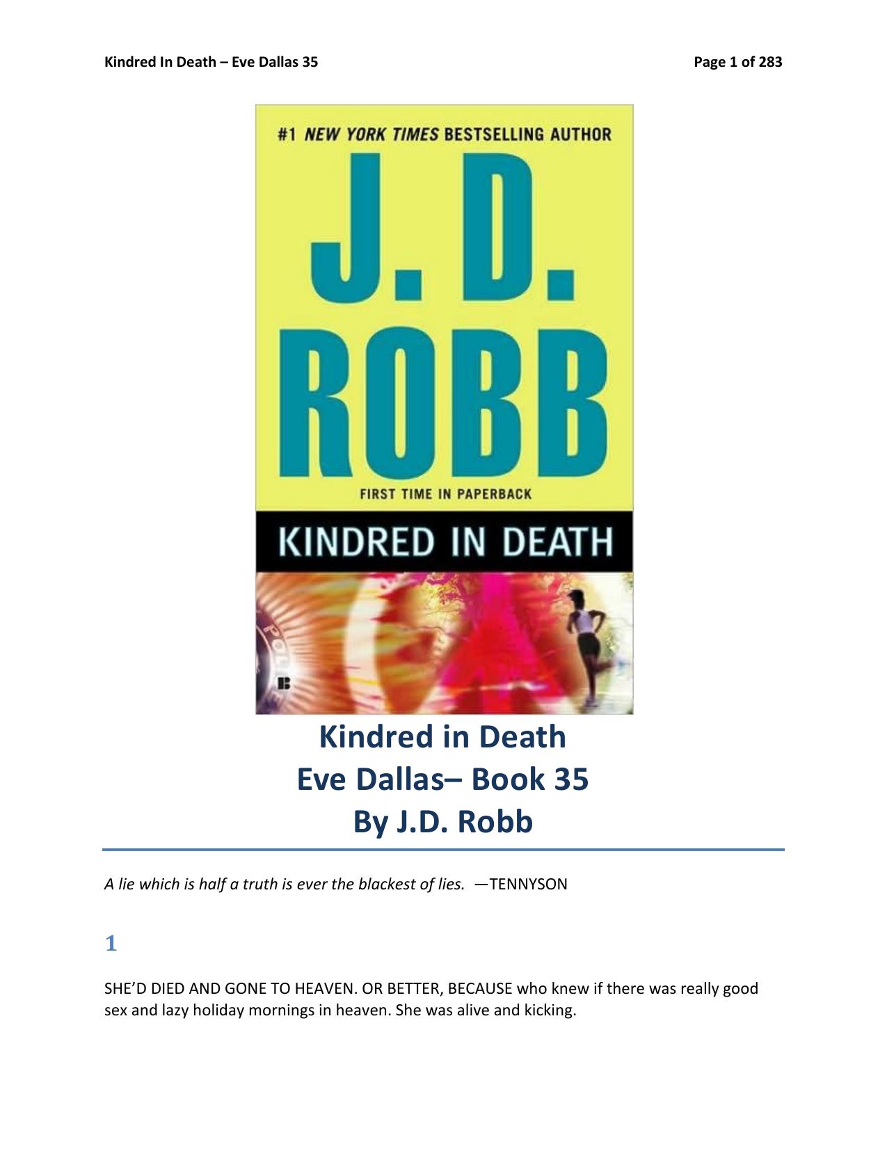 Kindred In Death by J.D. Robb