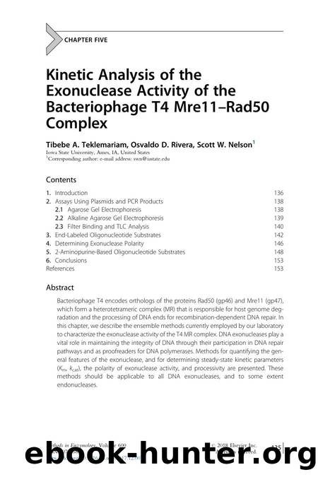 Kinetic Analysis of the Exonuclease Activity of the Bacteriophage T4 Mre11-Rad50 Complex by Tibebe A. Teklemariam & Osvaldo D. Rivera & Scott W. Nelson