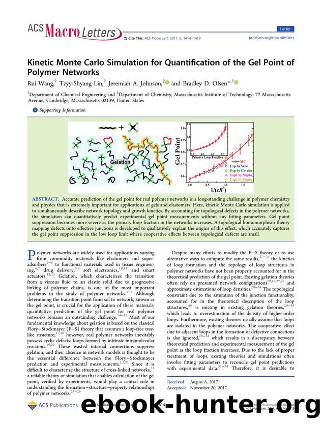 Kinetic Monte Carlo Simulation for Quantification of the Gel Point of Polymer Networks by Rui Wang Tzyy-Shyang Lin Jeremiah A. Johnson & Bradley D. Olsen