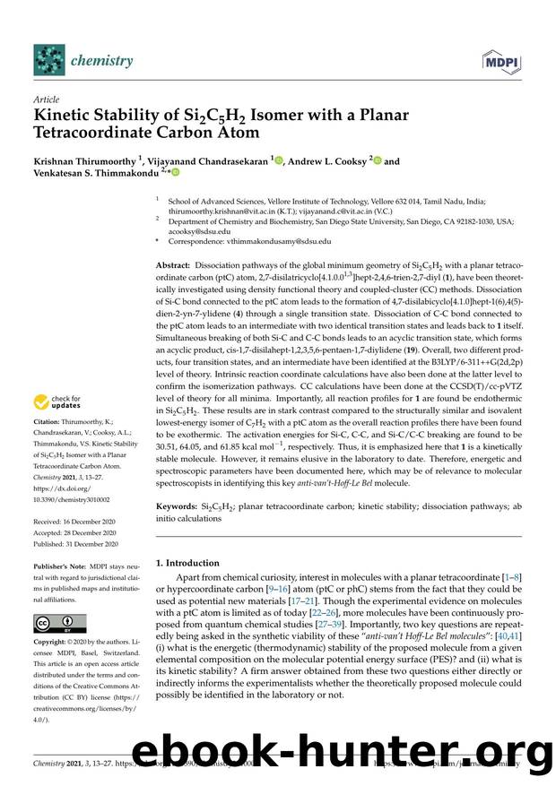 Kinetic Stability of Si2C5H2 Isomer with a Planar Tetracoordinate Carbon Atom by Krishnan Thirumoorthy Vijayanand Chandrasekaran Andrew L. Cooksy & Venkatesan S. Thimmakondu
