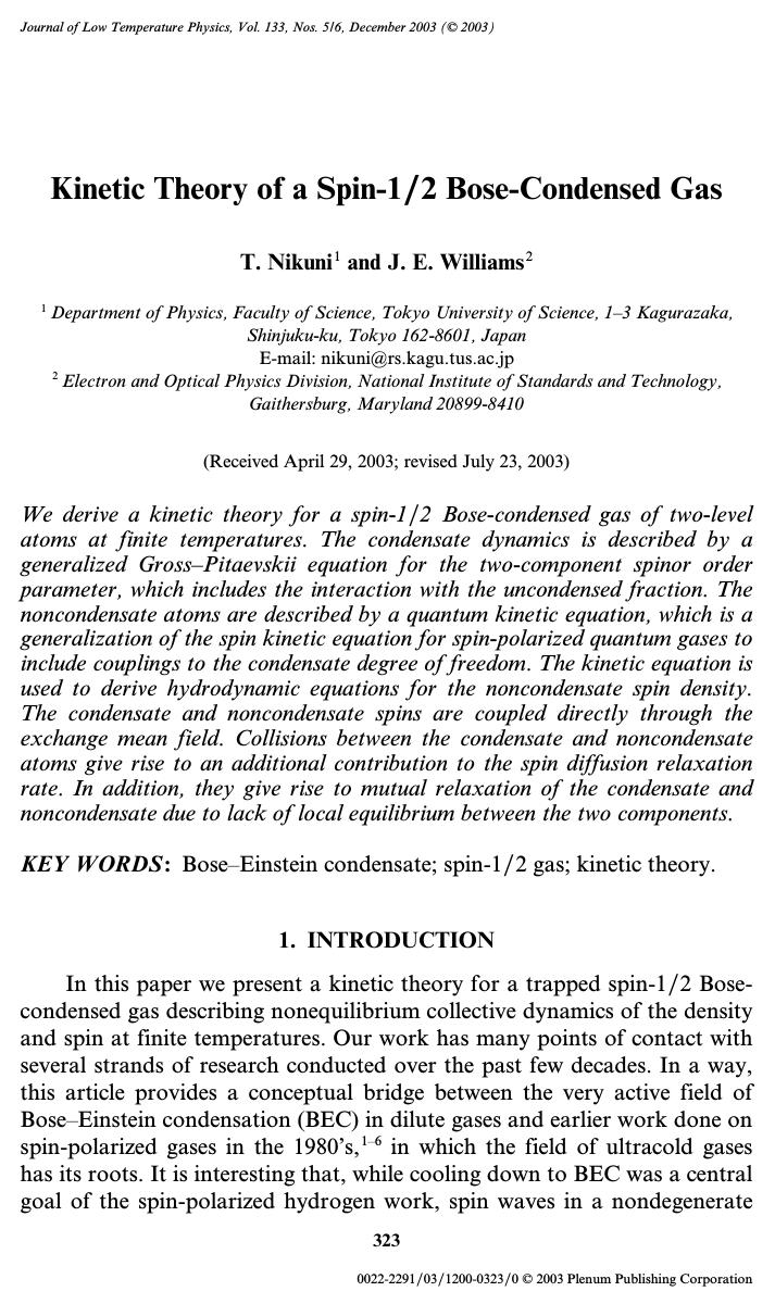 Kinetic Theory of a Spin-12 Bose-Condensed Gas by Unknown