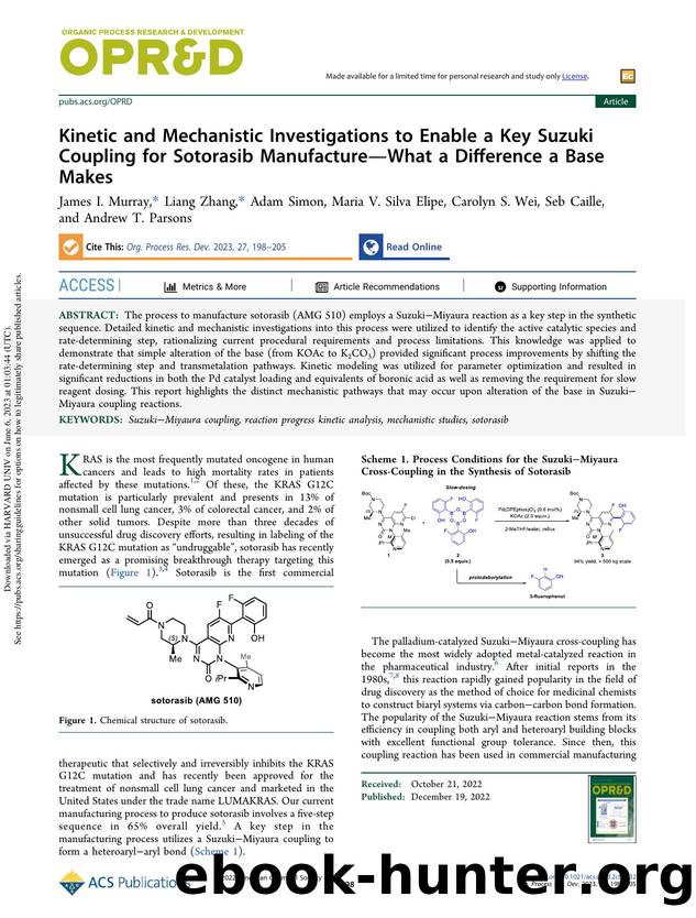 Kinetic and Mechanistic Investigations to Enable a Key Suzuki Coupling for Sotorasib ManufactureâWhat a Difference a Base Makes by unknow