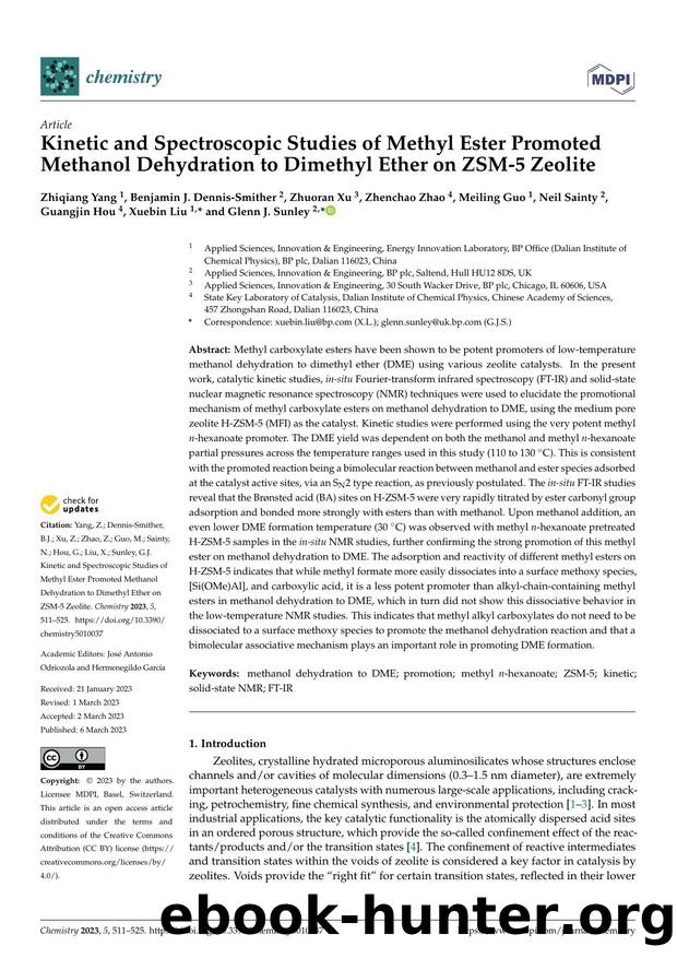 Kinetic and Spectroscopic Studies of Methyl Ester Promoted Methanol Dehydration to Dimethyl Ether on ZSM-5 Zeolite by unknow