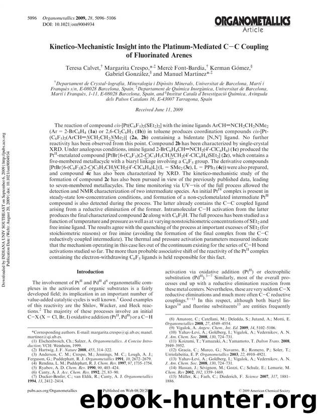 Kinetico-Mechanistic Insight into the Platinum-Mediated CâC Coupling of Fluorinated Arenes by unknow