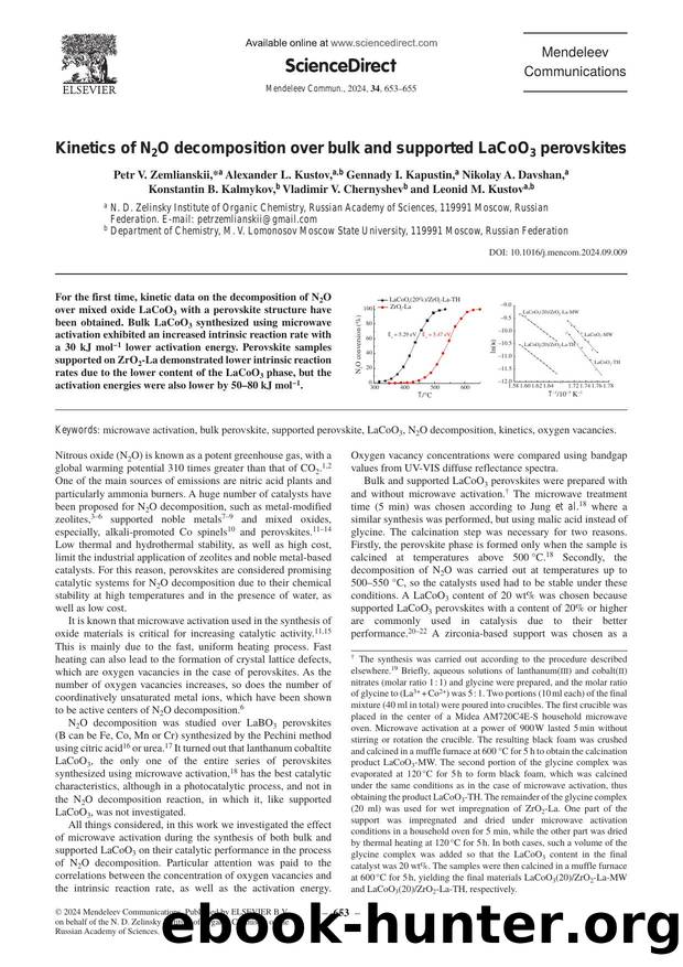 Kinetics of N2O decomposition over bulk and supported LaCoO3 perovskites by unknow