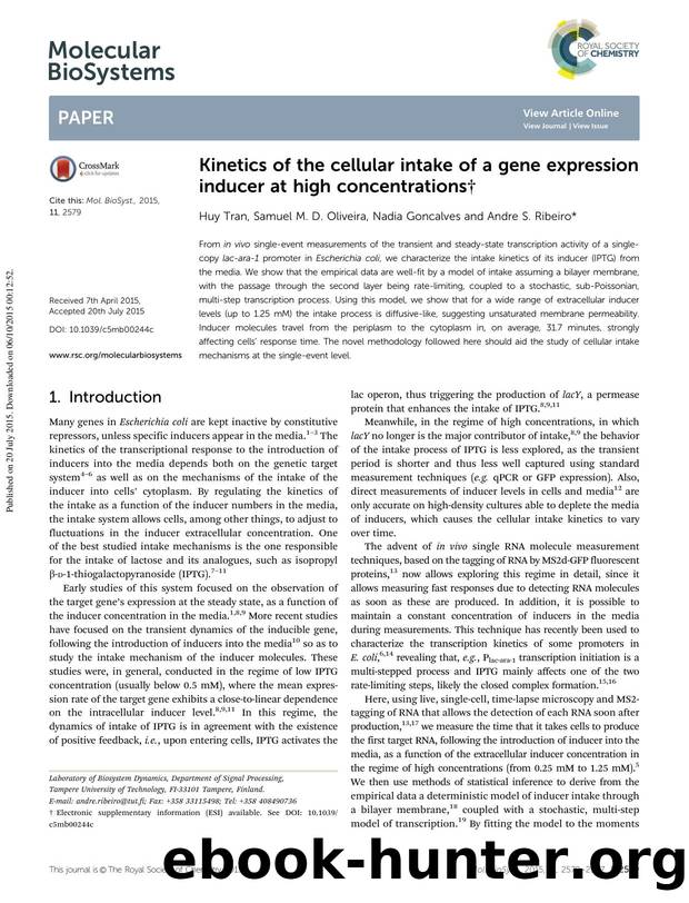 Kinetics of the cellular intake of a gene expression inducer at high concentrations by Huy Tran & Samuel M. D. Oliveira & Nadia Goncalves & Andre S. Ribeiro