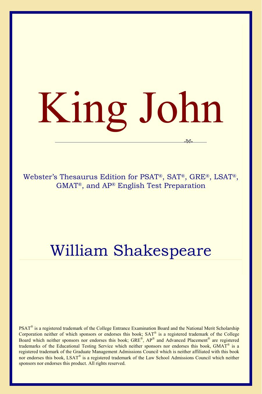 King John (Webster's Thesaurus Edition) by William Shakespeare