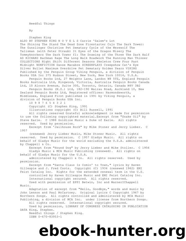 King, Stephen - Needful things by King Stephen