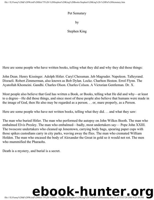 King, Stephen - Pet Sematary by King Stephen