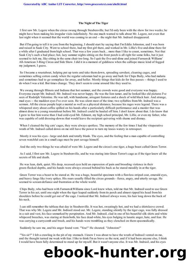 King, Stephen by The Night of the Tiger