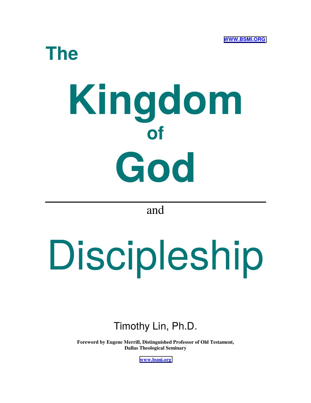 Kingdom and Discipleship by Timothy Lin