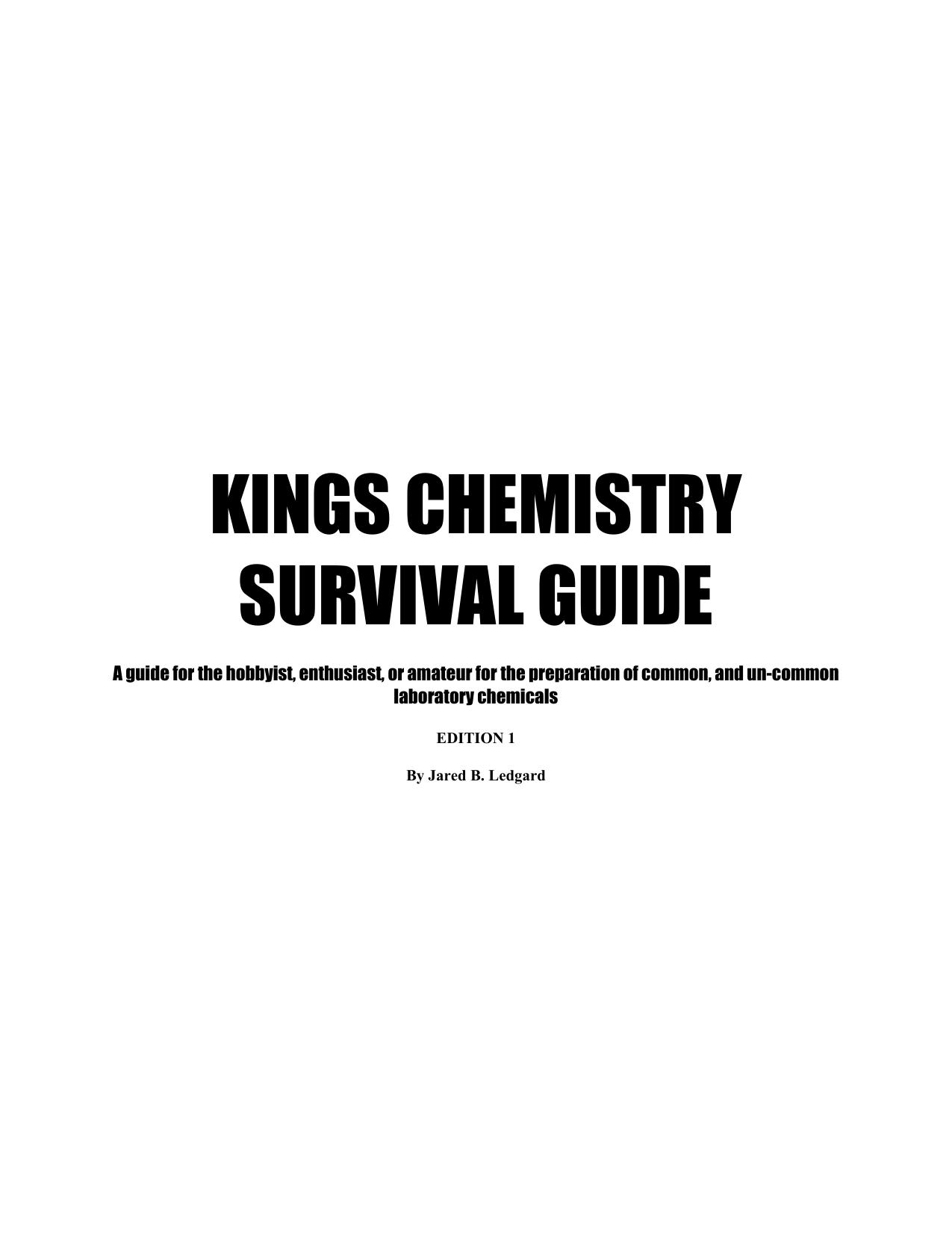 Kings Chemistry Survival Guide by Letliiard J.B