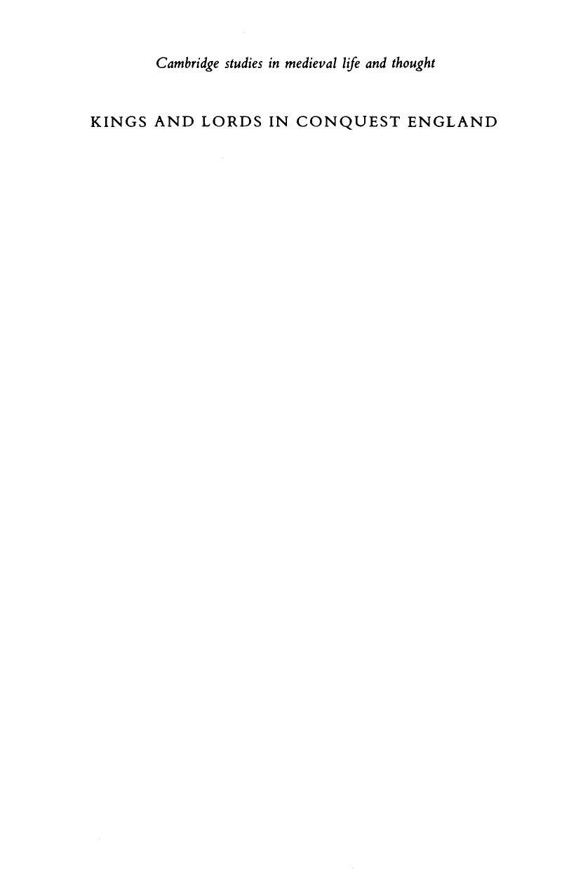 Kings and Lords in Conquest England by Robin Fleming