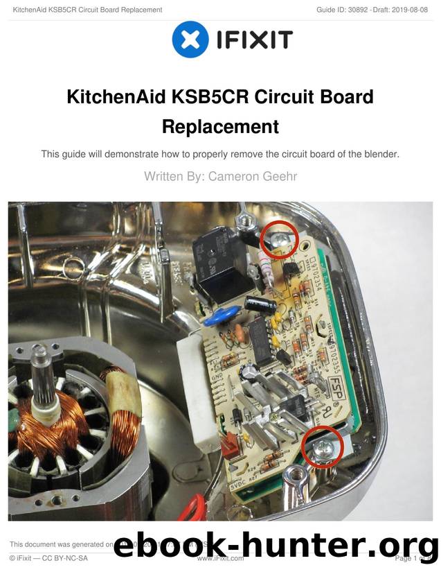 KitchenAid KSB5CR Circuit Board Replacement by Unknown