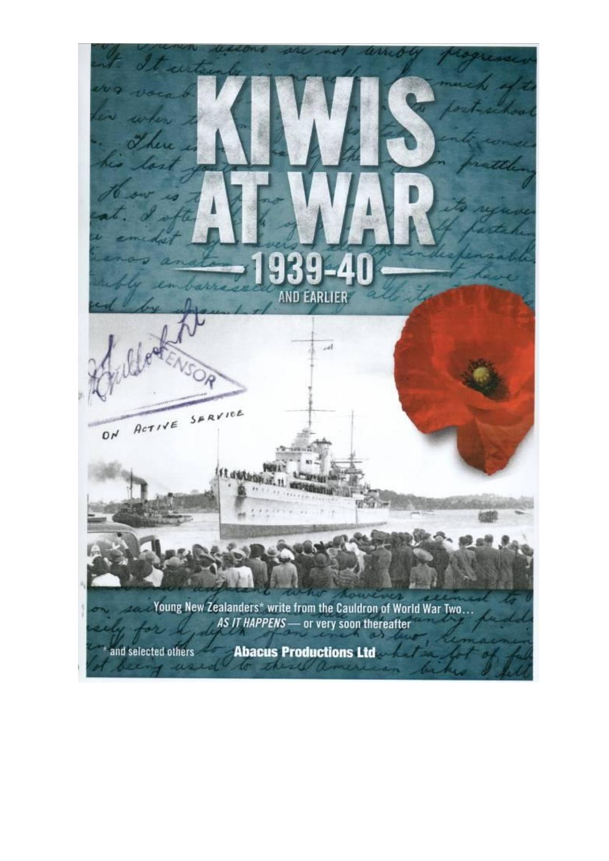 Kiwis* at war 1939-40 & earlier. Part one, Navy & merchant marine. by Martin B. Watson (editor)