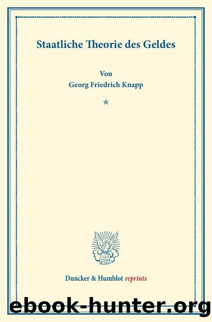 Knapp by Duncker & Humblot reprints (9783428565610)