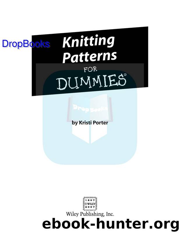 Knitting Patterns for Dummies ISBN by 0470045566 DropBooks APP