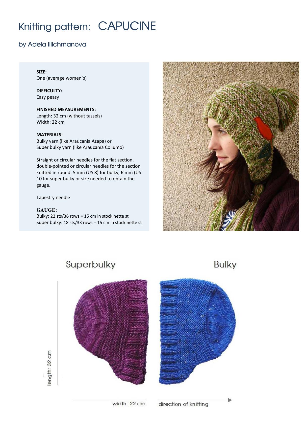Knitting pattern CAPUCINE revised by Adela Illichmanova