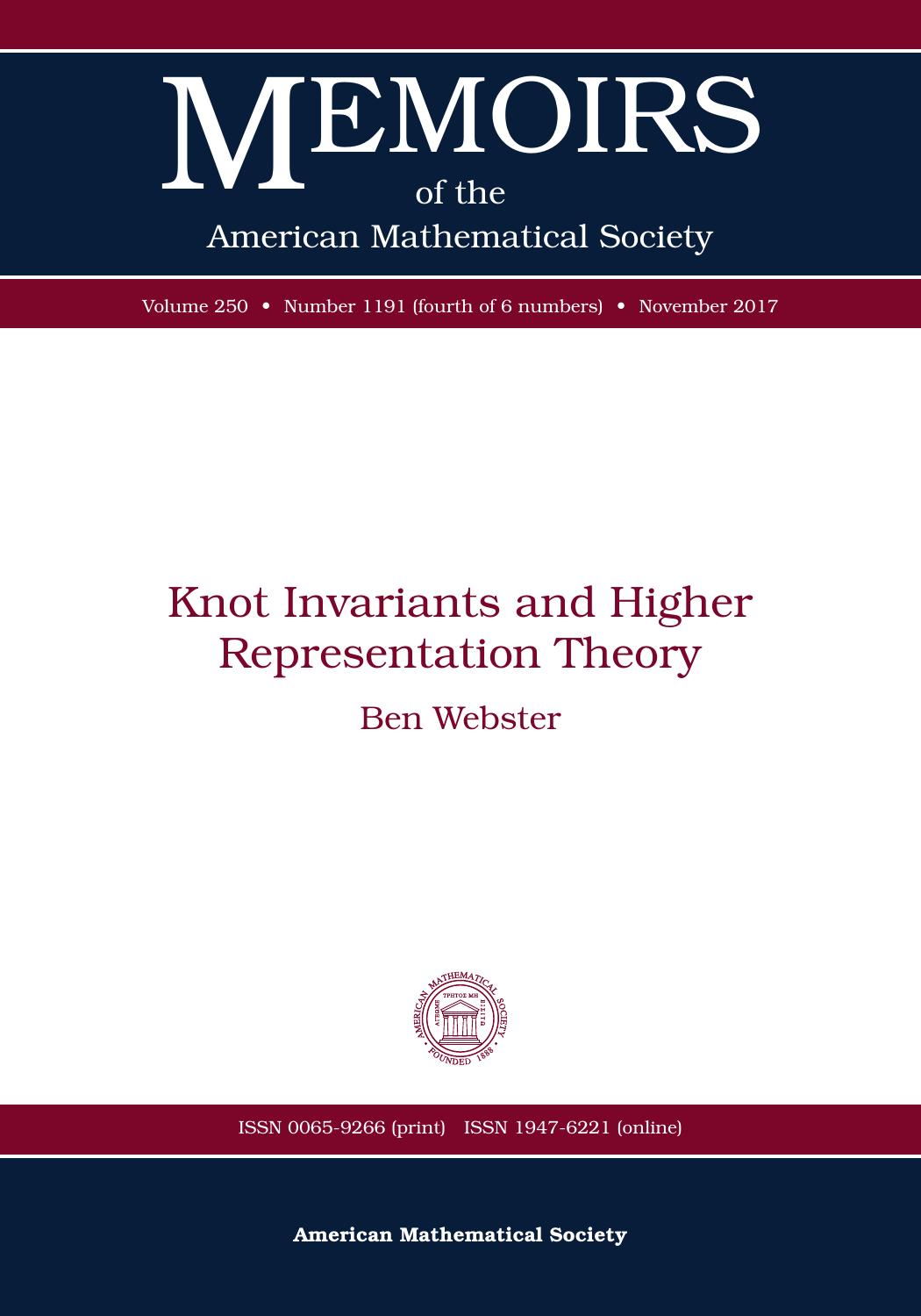 Knot Invariants and Higher Representation Theory by Ben Webster