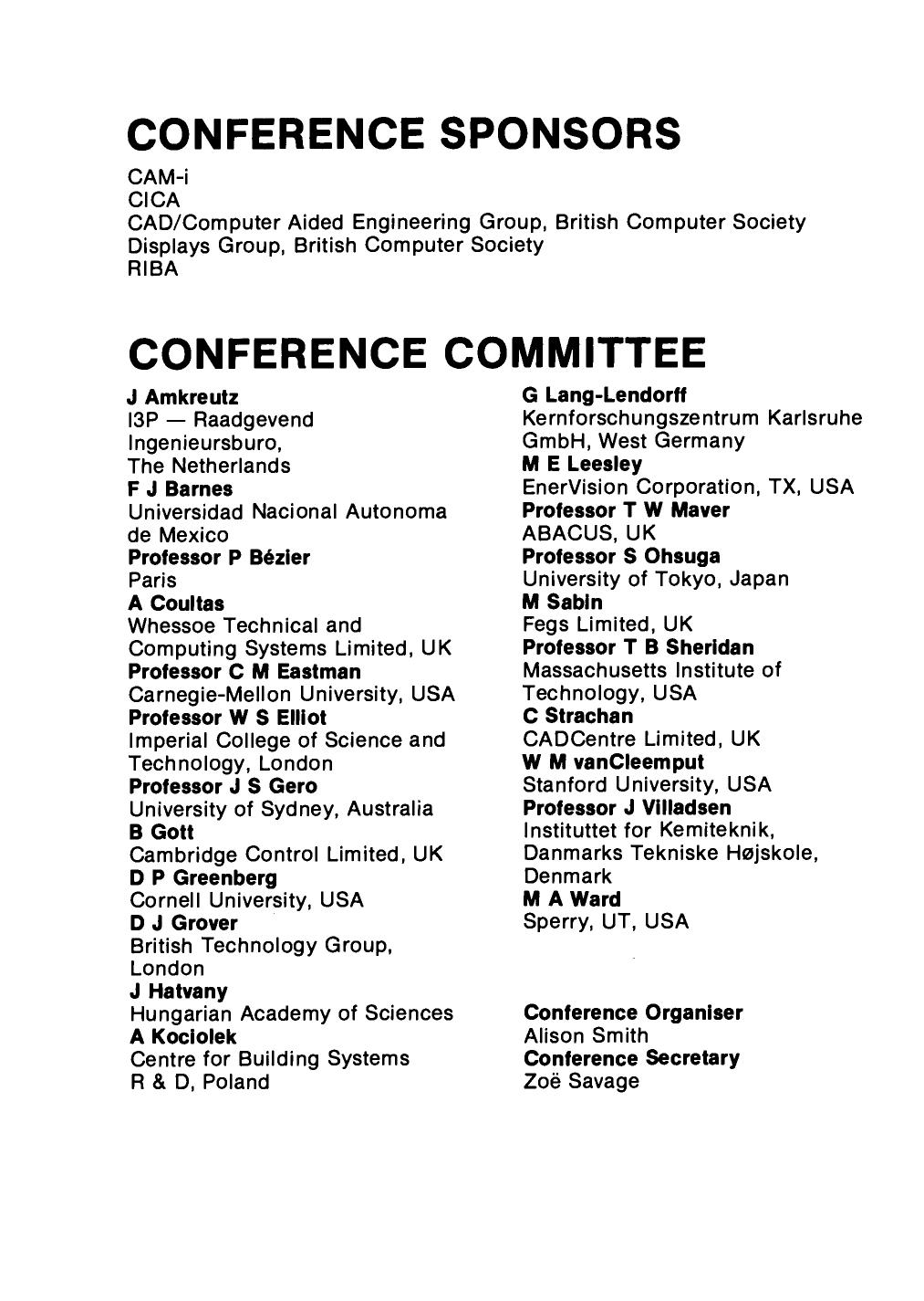 Knowledge Engineering and Computer Modelling in CAD. Proceedings of CAD86 London 2â5 September 1986 by Alison Smith (Eds.)