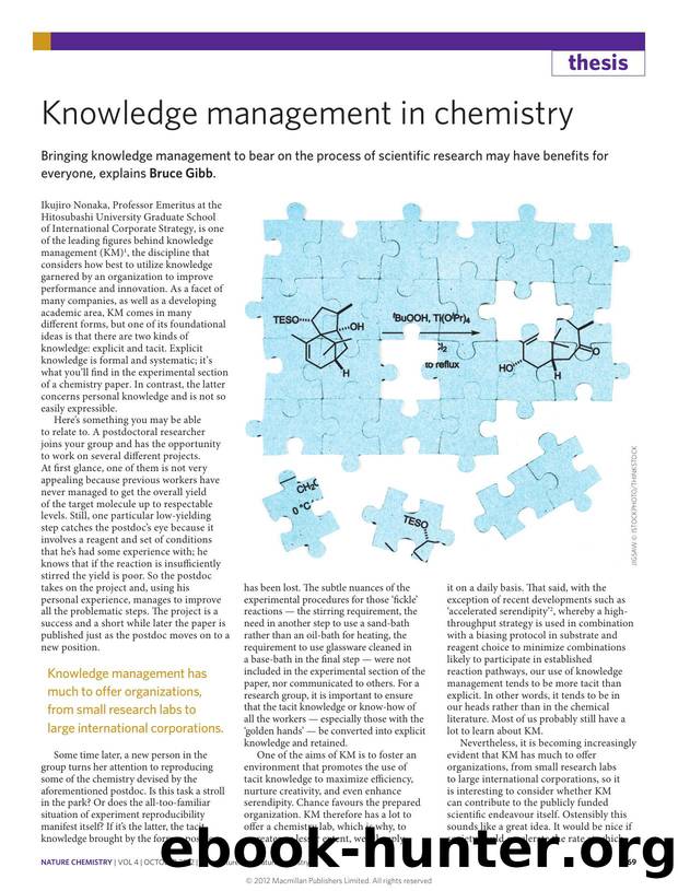 Knowledge management in chemistry by Bruce C. Gibb