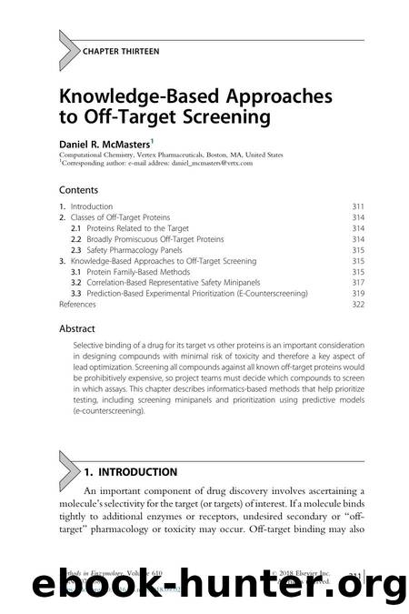 Knowledge-Based Approaches to Off-Target Screening by Daniel R. McMasters