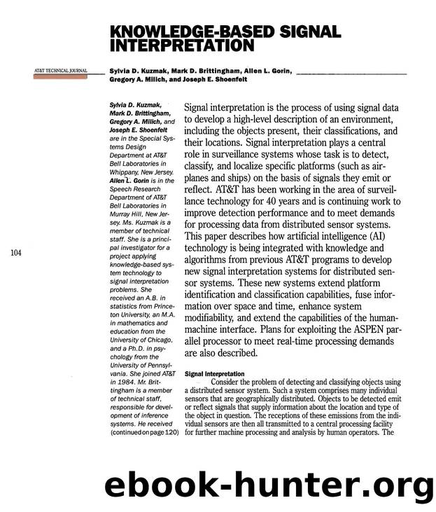 KnowledgeBased Signal Interpretation by Unknown