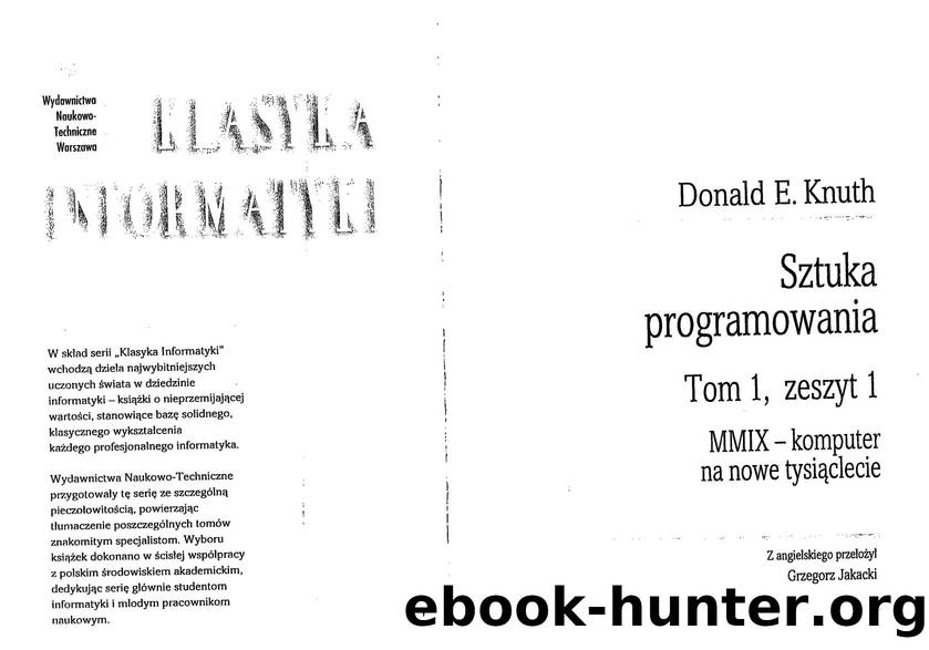 Knuth D by Sztuka programowania. T 1. z 1. MMIX. ver
