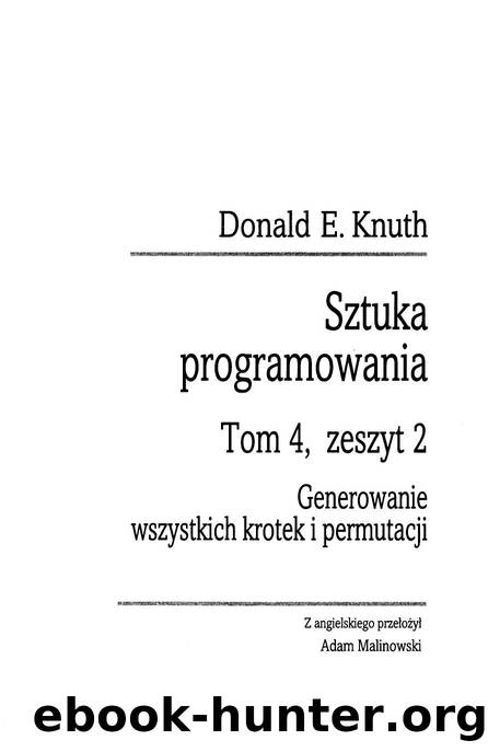 Knuth D by Sztuka programowania. T 4. z 2. Generowanie wszystkich krotek i permutacji