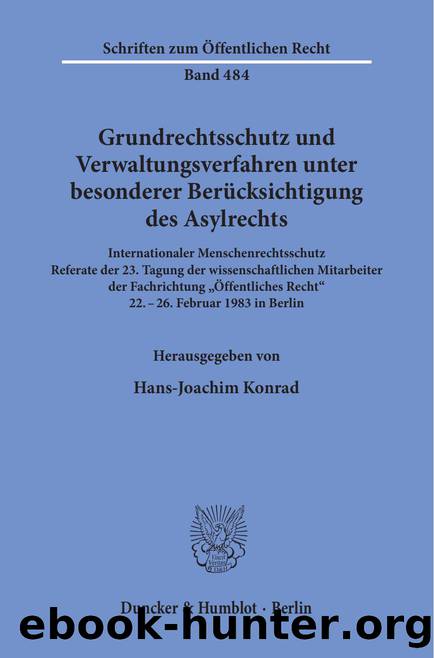 Konrad ed. by Grundrechtsschutz und Verwaltungsverfahren (9783428457250)